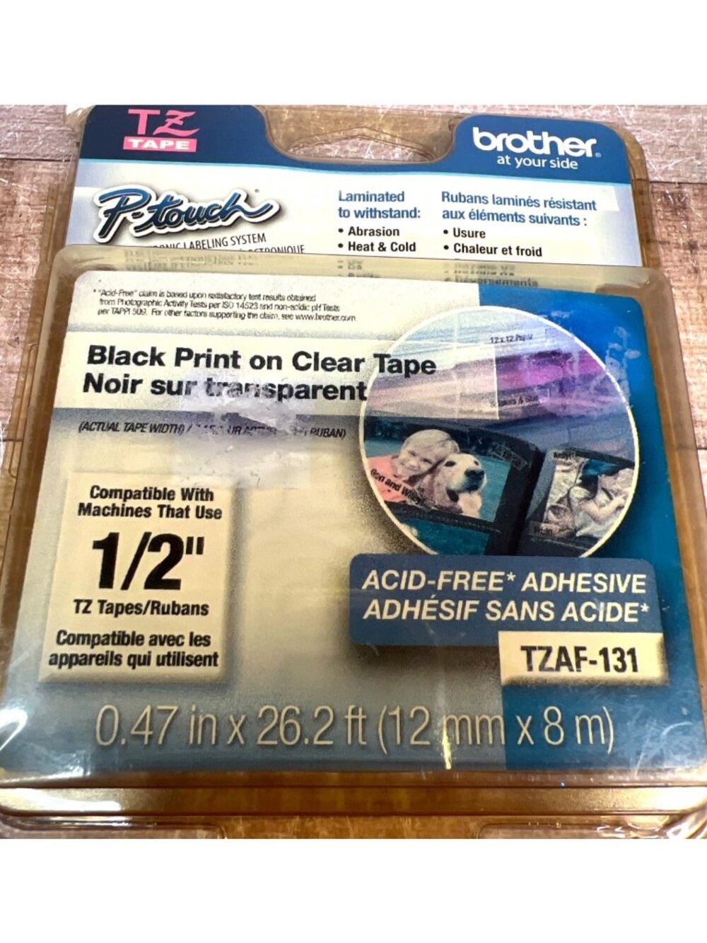Brother P-Touch Black Print On Clear Tape 1/2 Inch Labeling System